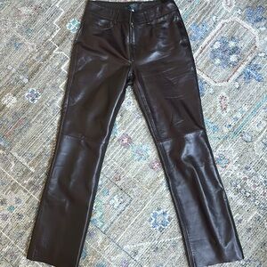 Banana Republic brown leather pants